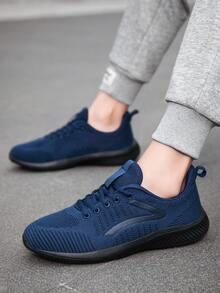 2023新款季節透氣輕便網紗防滑耐磨針織極簡風格設計繫帶素色女性運動鞋跑步鞋步行鞋路鞋