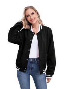 RED MARINE Cazadora tipo bomber unicolor con botones - Negro - Ver 1