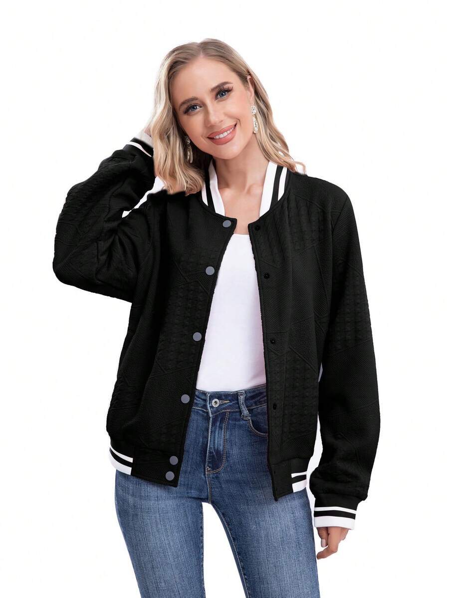 RED MARINE Cazadora tipo bomber unicolor con botones - Negro - Ver 1