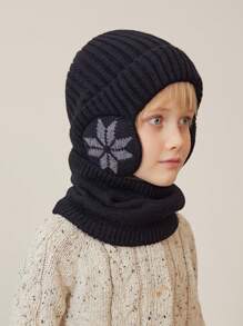 2pcs/Set Kids Winter Hat And Scarf Set, Knitted Beanie And Scarf For Outdoor Skiing, Ages 3-12