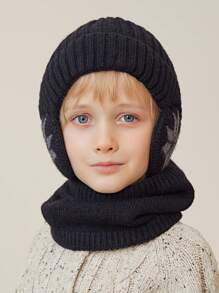 2pcs/Set Kids Winter Hat And Scarf Set, Knitted Beanie And Scarf For Outdoor Skiing, Ages 3-12