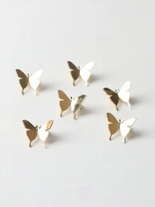 6pcs Gold Tone 3d Butterfly Hair Clips For Women, Elegant Hairpins For Hairstyling Boho Claw Clips Hair Claws Hair Barrettes, School Stuff