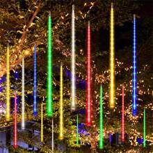 1入組太陽流星雨燈有8支管,30cm/50cm,閃爍的戶外防水燈,適用於新年花園庭院裝飾,聖誕婚禮派對樹木假期裝飾,戶外街燈