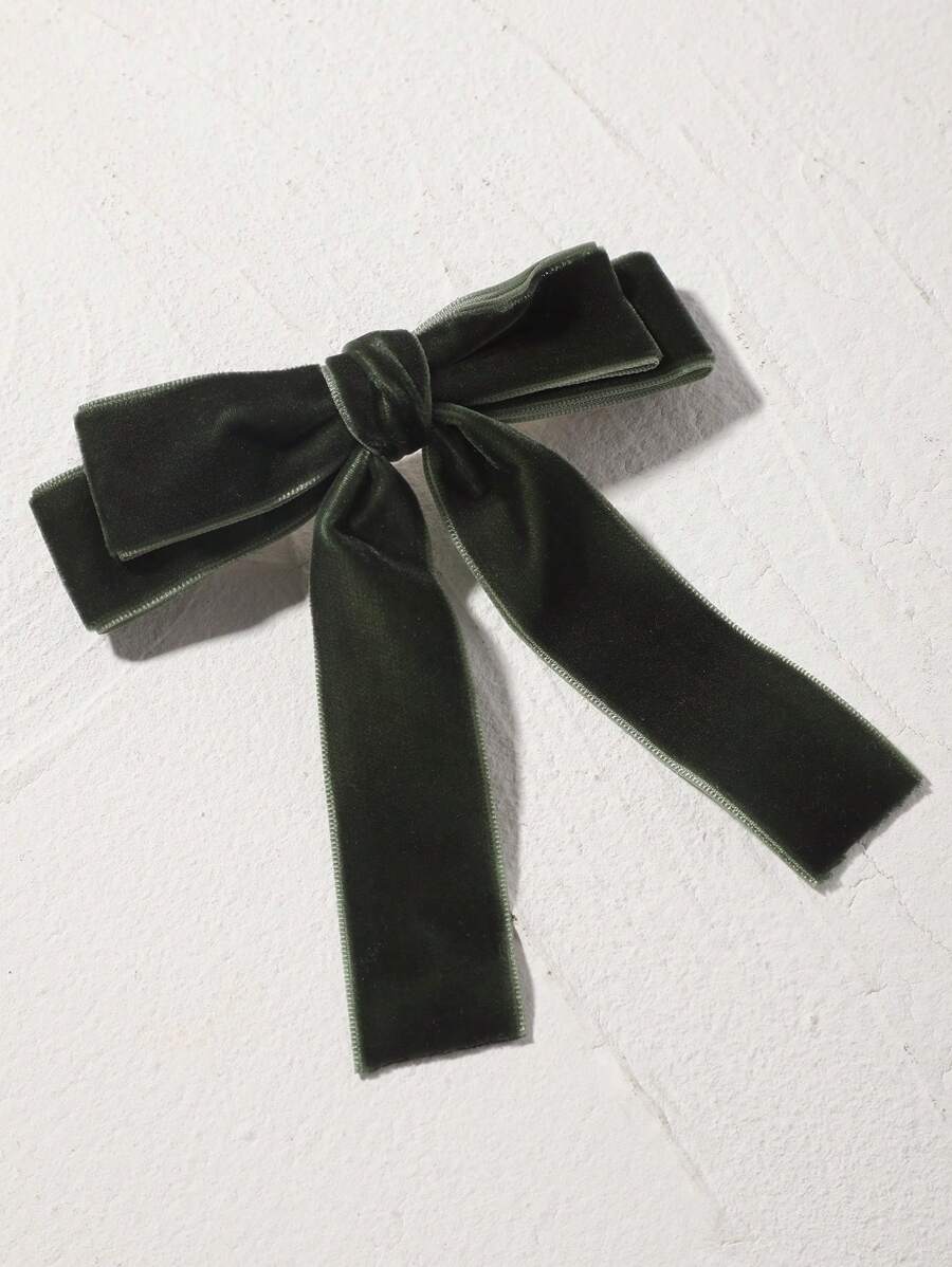 1 件裝女式雙層天鵝絨蝴蝶結髮夾,優雅時尚,適合日常佩戴和派對