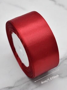 4公分酒紅絲帶diy緞帶玫瑰材質緞帶裝飾蛋糕禮品包裝緞帶 - 酒紅色 - 查看 3