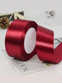 4公分酒紅絲帶diy緞帶玫瑰材質緞帶裝飾蛋糕禮品包裝緞帶 - 酒紅色 - 查看 2