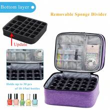 Protraveller Sơn móng tay Mang Hộp đựng , Hai lớp Máy sấy móng tay Hộp lưu trữ 30 Chai Tinh dầu Loại vỏ Cho du lịch , Nhà - Màu tím - Xem 3