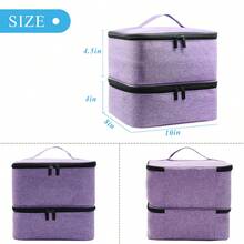 Protraveller Sơn móng tay Mang Hộp đựng , Hai lớp Máy sấy móng tay Hộp lưu trữ 30 Chai Tinh dầu Loại vỏ Cho du lịch , Nhà - Màu tím - Xem 2