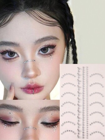 1 Hoja Pegatina De Cara De Piedra De Simulación En Forma De Gota Multicolor En Miniatura Para Maquillaje Diy, Fiesta De Baile, Decoración De Ojos/cara