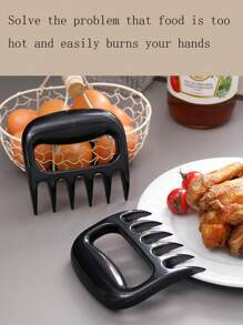 1pc Bear Claw Shaped Meat Shredder Bbq Tool, Chicken Separating Picker, Pulled Pork Handler - Black - View 5