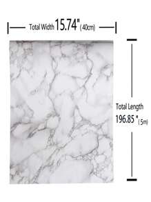 1 捲白色 Pvc 大理石接觸紙防水自黏壁紙浴室牆壁厚防油廚房檯面貼紙 - 白色 - 查看 2