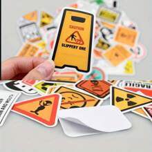50入組卡通警告貼紙危險禁令滑板吉他筆記型電腦機車汽車經典玩具酷貼紙 - 彩色 - 查看 5