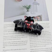 1入歐美時尚亞克力雙面印刷可愛卡通人魚髮飾馬尾夾多巴胺髮夾,適合日常使用