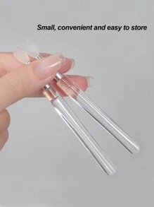 1pc Nail Art Silicon Brush For Magic Mirror Powder &  Powder, With Sponge Head For Finger Nail, Easy To Carry & Multi-Functional - Clear - View 7