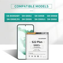 EB-BS906ABY Replacement Battery for Samsung Galaxy S22+ Plus SM-S906U SM-S906U1 SM-S9060 SM-S906UZWEVZW SM-S906UZKAATT SM-S906UZKAXAU SM-S906UZKEXAA SM-S906UZKAXAA SM-S906UZWEXAA SM-S906UZGEXAA  Battery With Adhesive Tools - EB-BS906ABY - 查看 2