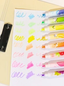 1 Set (8pcs/set) Cute Fruit Theme High Capacity Highlighter Pens - Multicolor - View 3