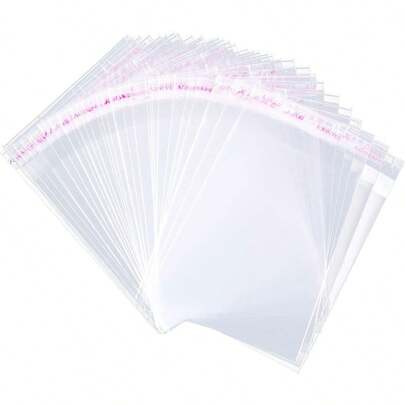 100 Pcs Cellophane Bags 2.7x3.9 Inches Self Sealing Cello Bags Small Adhesive OPP Bags Resealable Plastic Poly Bags Cellophane Treat Bags For Candy Jewelry Gifts Decorative Favor