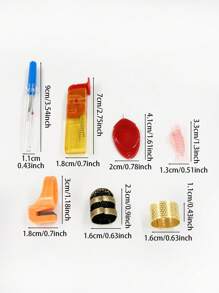 (1set 9pcs) Portable Seam Ripper, Thread Remover Tools, Plastic Handle Thread Unpicker, Needle Threader Kit For Sewing, Stitching, Crafting - 1set (9pcs) - View 2