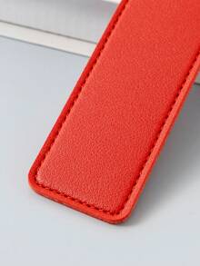 Hình chữ nhật Hình dạng Đỏ  Da giả Bút Cái túi Với Một Bút Slot , Hàn Quốc Phong cách Creative Da Hộp bút Đối với Sinh viên - Đỏ - Xem 4