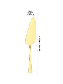 1pc Stainless Steel Cake/pizza/triangle Cheese Shovel Baking Tool - Gold - View 4