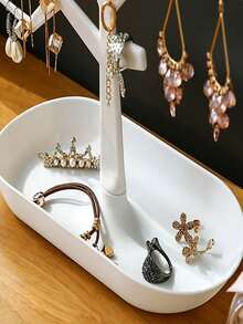 1 Miếng Chim Cây hình Hộp thu nạp trang sức & Hoa tai Đế trưng bày & Chìa khóa Móc áo & Vòng tay Giá đỡ Đối với phụ nữ Nhà  Hộp đựng - trắng - Xem 4