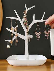1 Miếng Chim Cây hình Hộp thu nạp trang sức & Hoa tai Đế trưng bày & Chìa khóa Móc áo & Vòng tay Giá đỡ Đối với phụ nữ Nhà  Hộp đựng - trắng - Xem 5