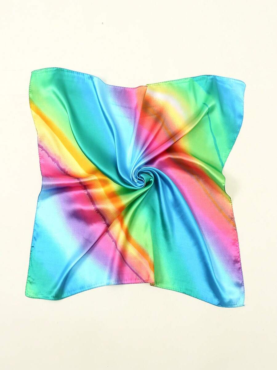 1入組女性時尚緞面方巾，適用於日常佩戴、配飾和頭巾