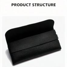 1個黑色可攜式時尚防壓皮革眼鏡盒,適用於日常使用,旅行,派對等場合。