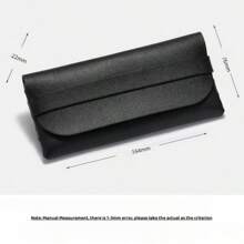 1個黑色可攜式時尚防壓皮革眼鏡盒,適用於日常使用,旅行,派對等場合。