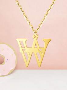 1入戈特字母項鍊女用不鏽鋼鍍金吊墜鏈子奶昔項鍊美學emo珠寶禮物