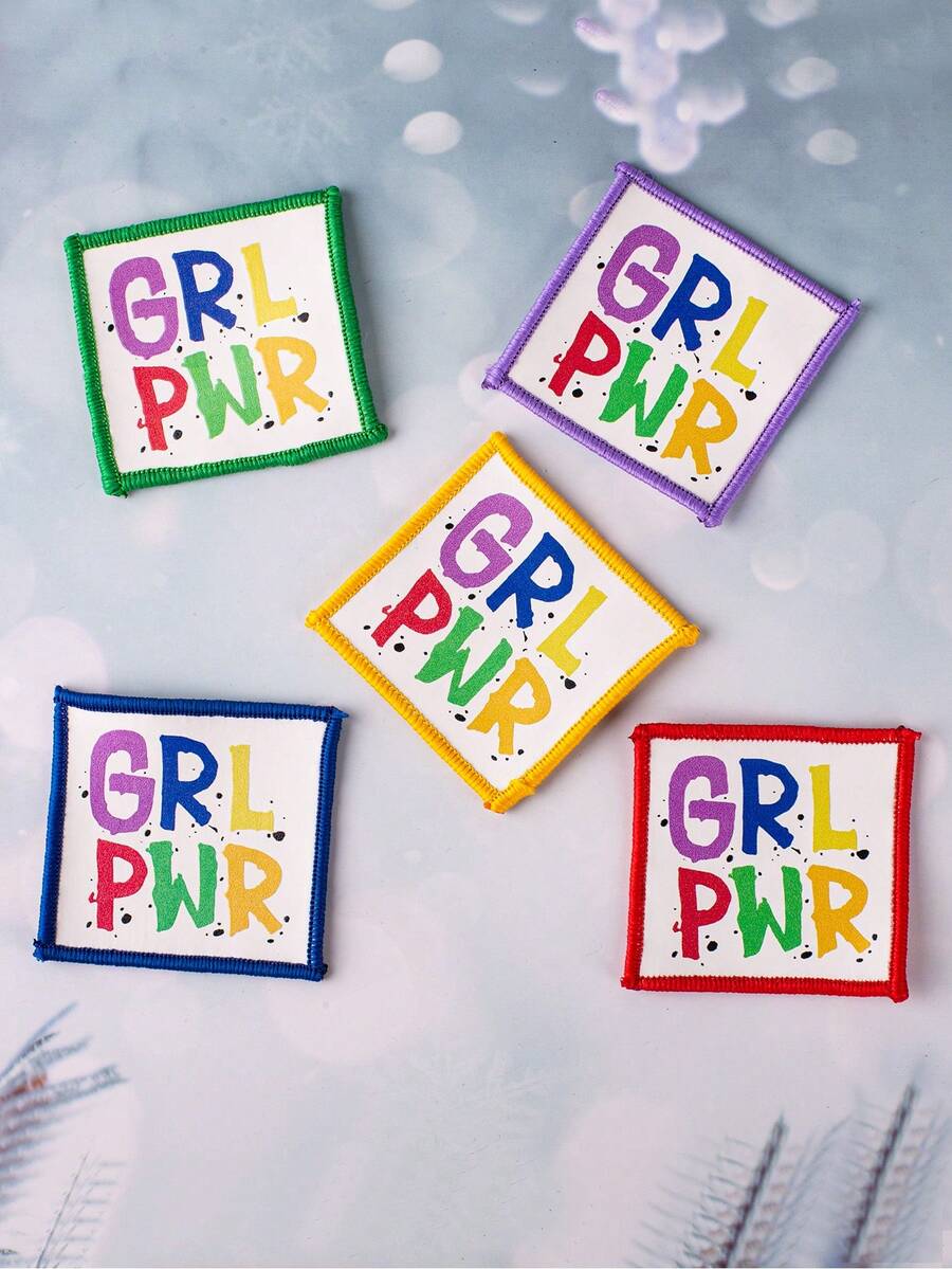 5入組diy時尚3d印制字母貼布,可個性化裝飾衣物,縫製和熨燙多功能貼布,用於創新配件、衣服和鞋類裝飾和標記