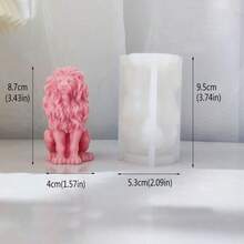 獅子造形矽膠模具,適用於蠟燭、石膏、環氧樹脂製作工藝鑄造 - 白色 - 查看 2