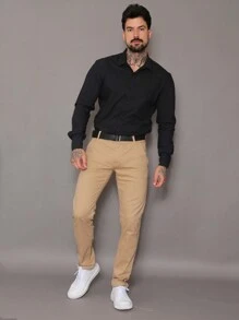 Men Pants - Beige - View 1