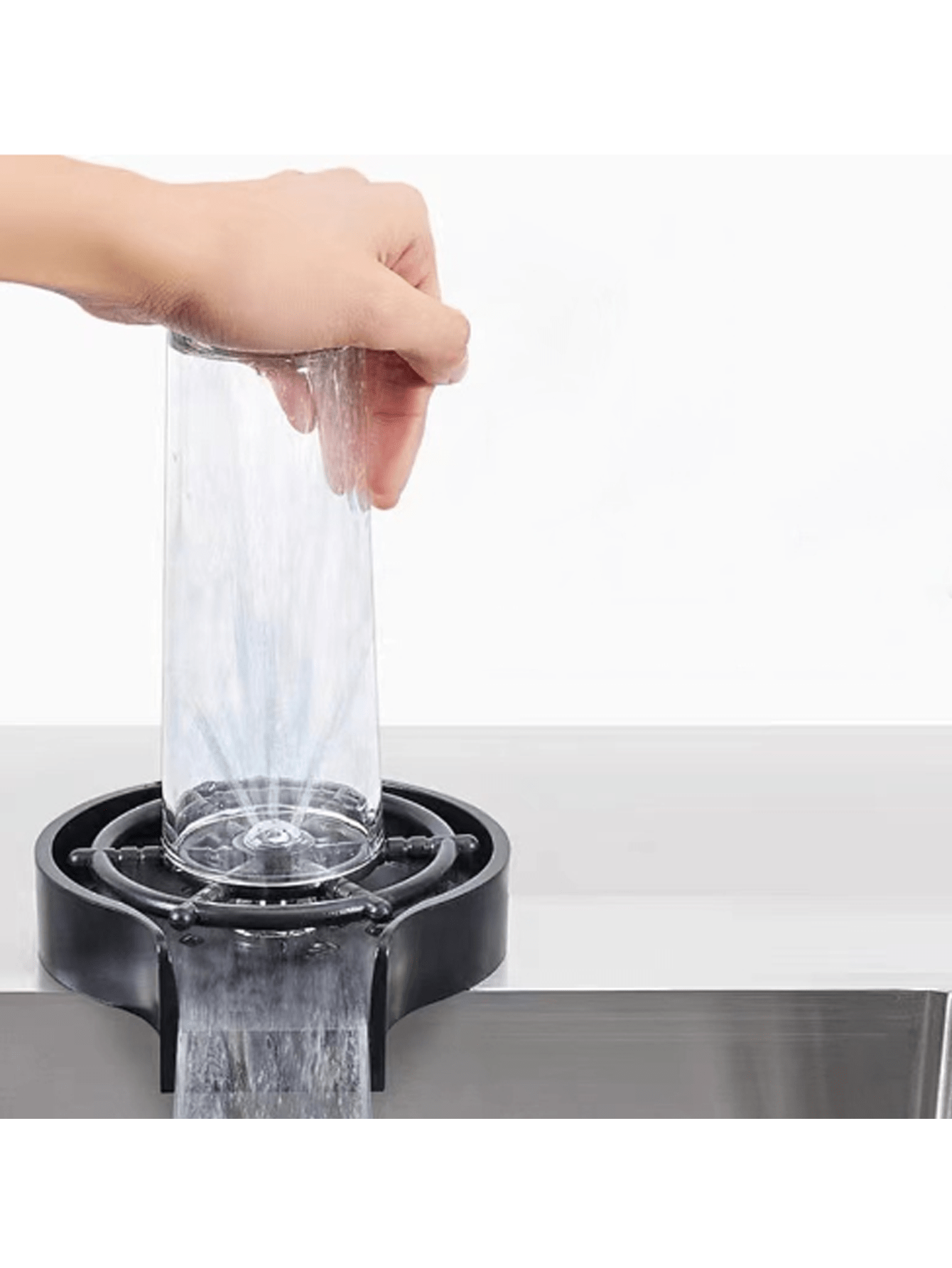 Lave Gobelets Automatique Haute Pression TEMPO DI SALDI - Nettoyeur Évier Cuisine Noir