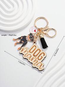 1入組男士木質標籤和漆面金屬犬種防丟標籤,配有鑰匙鏈和禮品盒 - 彩色 - 查看 2