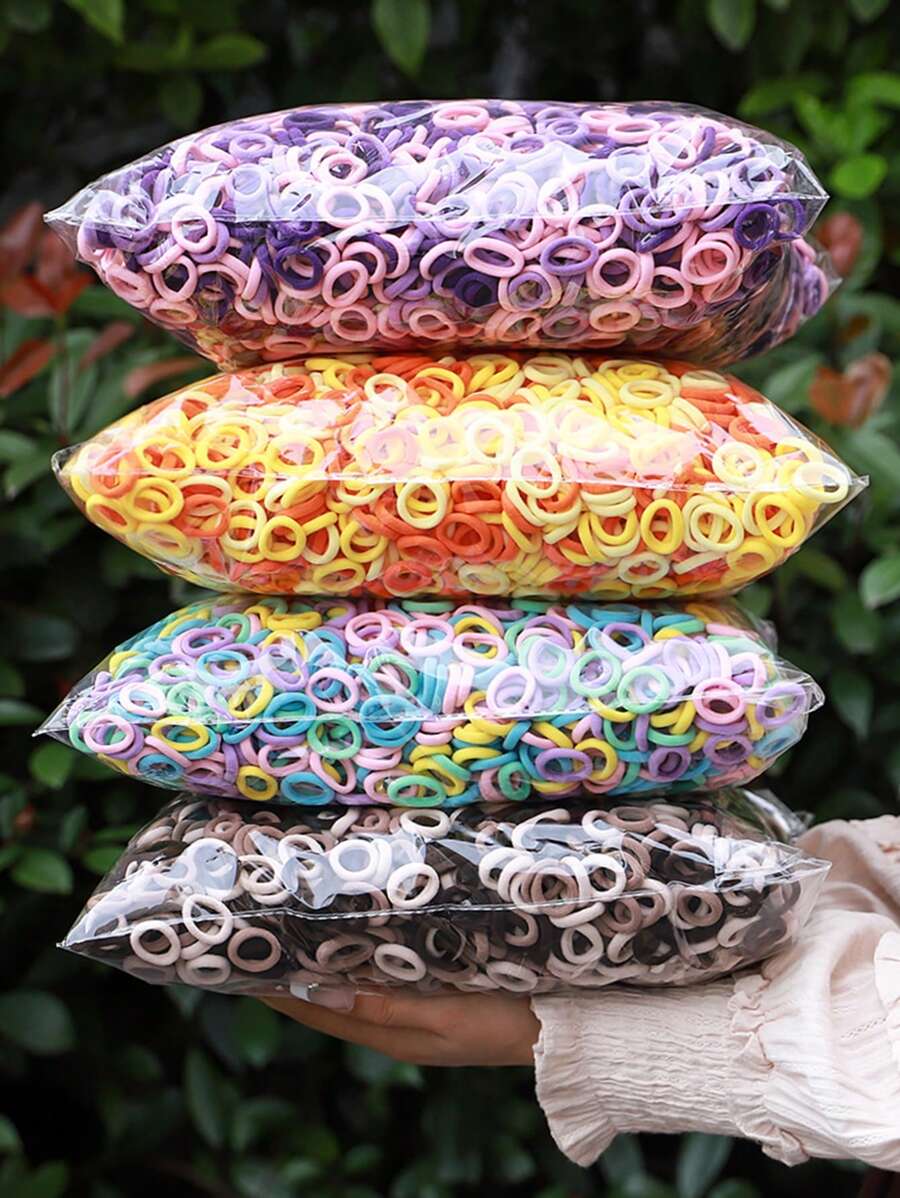 400pcs Randomly Shipped Nylon Princess Hair Ties - Multicolor - View 1