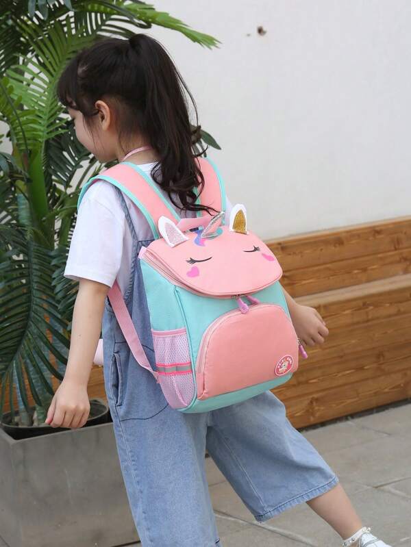 Nova Mochila Infantil De Unicórnio Cartoon Para Meninas, Bolsa Escolar