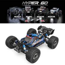 MJX Hyper GO 16207, Remote Control Car 62KM/H with Brushless Motor, 2 Batteries, RC Buggy Gifts for Adults, Top Speed 4WD 1:16 RC Truck with 3S Battery, Gift for Boy (RTR) - Màu xanh lam - Xem 8