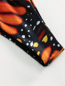 Women's Butterfly Print Sexy Bikini Swimwear, Tie-Up Thong Swimwear, Summer