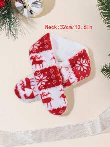 1 件圣诞宠物保暖围巾，保暖内衬舒适，适合秋冬季，适合中小型犬 - 紅色 - 查看 3