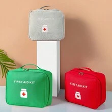 便攜式急救箱收納袋 家用隨身攜帶包 紅色