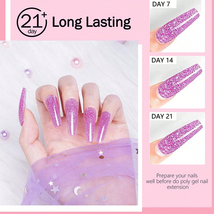 Nail Extension Gel, 10 Colors Available, Cured With Polyacrylic Acid Gel, Requires Uv Light