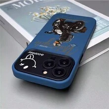 1個藍色機車男孩設計的防震手機殼，適用於iPhone 7/8/11/12/13/14/15/X/Xr/Xs/Plus/Pro/Pro Max/Se2 - 藍色[0] - 查看 1