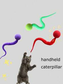 1入組貓咪玩具奶嘴球,外型為毛毛蟲,隨機顏色 - 彩色 - 查看 1