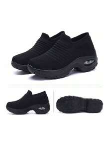Zapatillas cómodas de malla transpirable para mujer - Negro - Ver 6