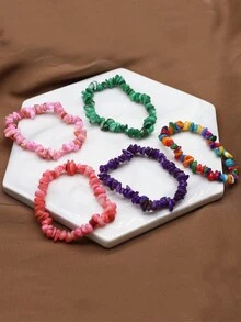 5 Piezas Pulseras De Piedras Naturales Para Mujeres (color Al Azar) - Multicolor - Ver 4