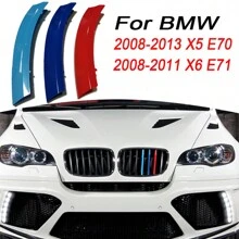1套/3入de/m風格三色進氣格柵裝飾條abs兼容bmw X5 E70 2008-2013 X6 E71 2008-2011 - 彩色 - 查看 5