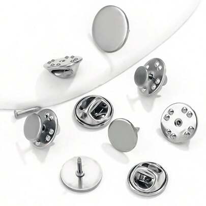 10pcs stainless steel brooch base snap clip clip pin badge clip diy jewelry accessories badge accessories buckle brooch jewellery making supplies