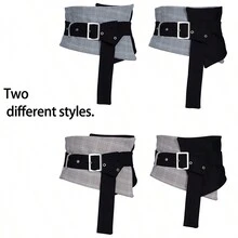 女性款寬腰帶,帶綁帶設計,適用於毛衣、外套和襯衫,時尚多用途布腰帶,適用於休閒服裝