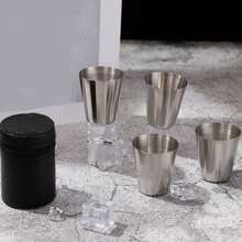 4入組加厚便攜酒杯與儲物杯,30ml戶外便攜酒杯,不銹鋼便攜式冷飲杯